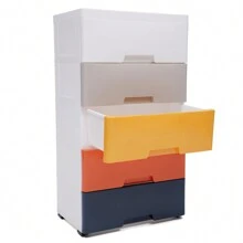 Cómoda con 5 cajones, armario alto para ropa, almacenamiento de prendas, moderno gabinete para dormitorio para el hogar - Multicolor - Ver 7