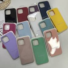 Premium Liquid Silicone Case For IPhone 7 XR 11 12 13 14 15 Pro Max Skin-Feeling Velvet Drop-Resistant Phone Cover - Quả cam - Xem 5