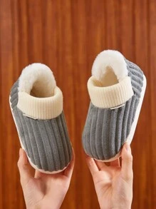 Cartoon Shark Design Indoor Slippers With Heel Strap, Suitable For Kids, Boys, Girls, Toddlers, Winter