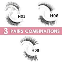 3 Paar/1 Paar selbstklebende Wimpernstreifen, 3 gemischte Stile, natürliche weiche wiederverwendbare Wimpern für Anfänger