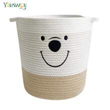 Yiuswoy 1 buc coș de depozitare din frânghie țesută, coș mare pentru pături, coș de rufe pliabil, coș de haine, coș de jucării, organizator pentru cameră de joacă, baie, dormitor, sufragerie, cămin, decor pentru casă, coș cadou - Multicolor - Vizualizare 15
