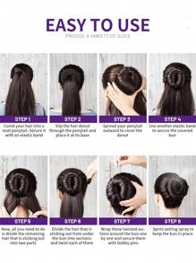 24pcs Hair Bun Maker, Hair Buns For Girls, Hair Donuts, Ballet Bun Maker,4 Size, Light Brown - Multicolor - View 9