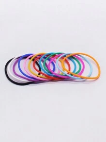 6 bucăți brățară rotundă retro mică din silicon, culori asortate