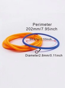 6 bucăți brățară rotundă retro mică din silicon, culori asortate