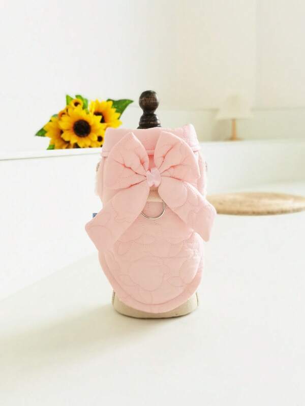 سترة مبطنة مبطنة للحيوانات الأليفة مع طوق أذن أرنب قطعة واحدة ، ملابس شتوية دافئة للكلاب/القطط