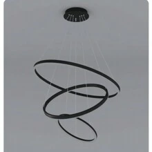 3 环 20+30+40 厘米黑色现代餐厅 LED 吸顶灯环吊灯，220V 金色室内照明室内照明客厅 LED 吊灯，3000K /6500K 纯色，不可调光，无遥控器