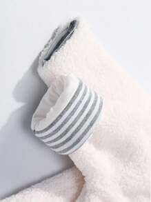 BOARNSEORL Infant Baby Boys Hooded Footed Jumpsuit , Thick Fleece Jumpsuit For Winter Indoor Outdoor Daily Wear