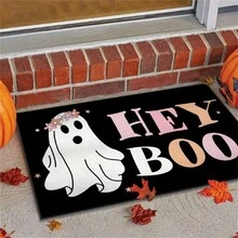 1pc Halloween Welcome Mat, Non-Slip, Absorbent, Easy To Clean - Ghost Designed Polyester Doormat, Machine Washable, For Entrance, Bedroom - Multicolor - View 11