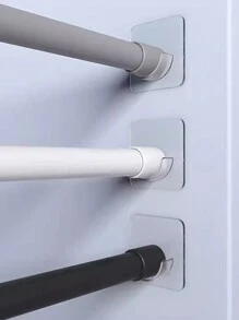 1pc/2pcs No-Drill Telescopic Curtain Rod, Stainless Steel Retractable Shower Rod, Closet Organizer Room Decor Home Decor Bed Room Decor Dress Pants Shoes Jeans Boots Skirt Bedroom, Organizer, Home Storage - Fixture/Bracket - View 9