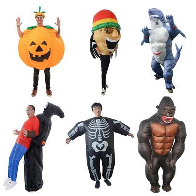 1PC (Comes With Inflatable Blower - No Batteries) Pumpkin/Yamaga/Shark/Gorilla/King Kong/Skull/Death Embrace Inflatable Costume Adult,Costume Men/Women Adult,Stage Performance/Event Party Costume Props, Men's And Women's Birthday Party Christmas Fun Role-Playing Costumes.