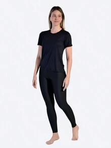 WOMEN'S FITNESS GYM T-SHIRT - Negro - Ver 4