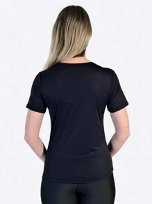 WOMEN'S FITNESS GYM T-SHIRT - Negro - Ver 3