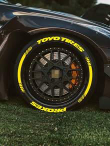 16 件装 适用于 4 个轮胎 红色 TOYO 轮胎 PROXES 轮胎贴纸 永久性轮胎刻字贴纸 1 英寸字母 适用于 14 英寸至 22 英寸车轮 无需胶水 - 均碼 - 查看 3