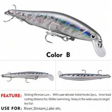 PRO BEROS PREOBEROS 1 件彩色 13 克下沉小鱼饵，带 3D 仿生眼 - 非常适合捕捉大鱼 - 銀色 - 查看 13