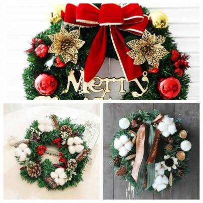 1pc 30cm Diameter Christmas Wreath Artificial Flower Wreath For Door, Window, Cabinet, Christmas Tree Decor