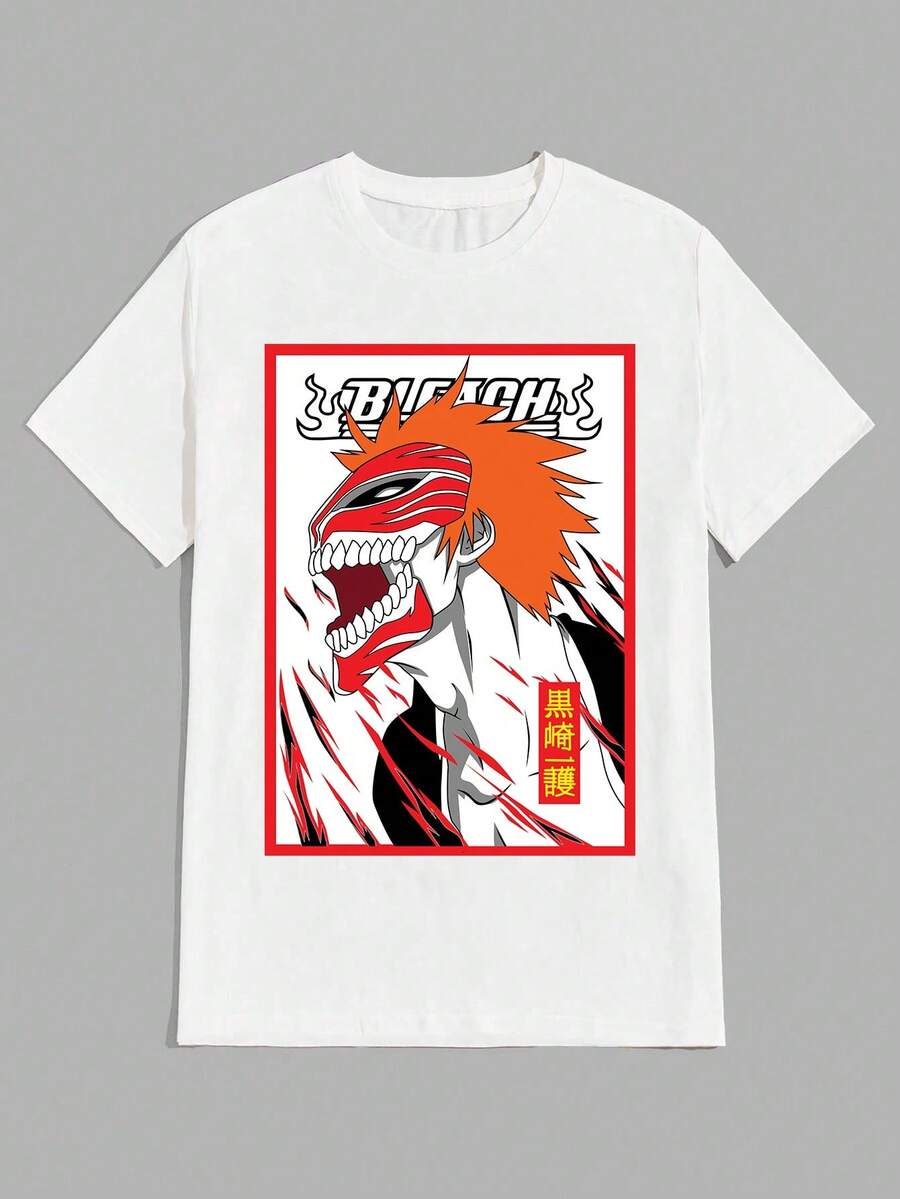 Ichigo Kurosaki Unisex T-Shirt 100% Cotton Streetwear New Release Shipping Various Colors!! - 白色 - 查看 1
