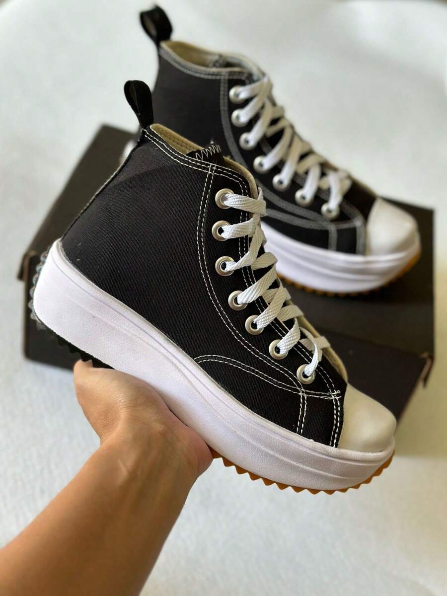 Star Platform Ankle Boots, Casual, Stylish, Lightweight And Comfortable - Black - View 1