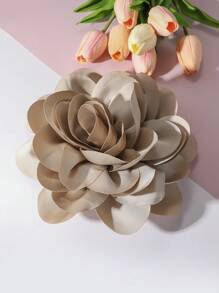 1pc French Vintage Handmade Exaggerated Artificial Flower Brooch, Unique Big Flower Brooch Pin, Fashionable Elegant Dual-Use Rose Flower Lapel Clips For Women Daily & Evening Wear