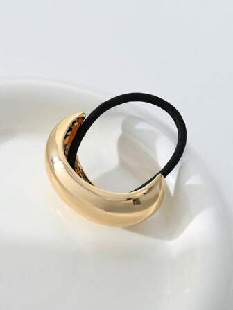 1pc Metal Hair Ties Fashionable Simple Atmosphere Suitable For Different Occasions,Gold Hair Head Piece Hair Ties Ponytail Holders Hair Elastics Hair Rubber Bands Scrunchies Hair Rope Elastic Hair Tie, Hair Bobbles Hair Accessories