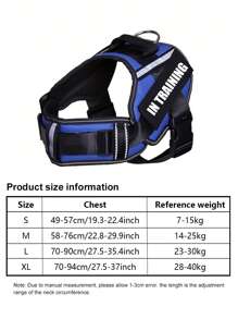 1pc Breathable Dog Harness With Built-In Handle, Reflective For Night Use, Chest-Strap Style Dog Walking Harness