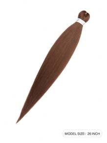 Extensiones de cabello sintético con textura suave de yaki para trenzar, con efecto de agua caliente, pelo fácil de trenzar previamente estirado para trenzas de ganchillo, trenzas y locs - Dark Brown - Ver 2