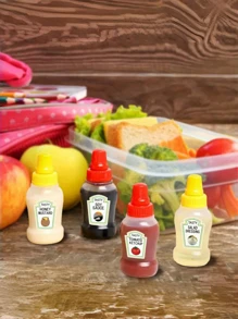 4pcs Mini Sauce And Tomato Sauce Bottles, Mini Tomato Sauce Bottles, Seasoning Squeeze Bottles, Plastic Portable Containers, Leak Proof Plastic Seasoning Bottles, Spice Bottles, Kitchen Utensils, Used For Salad Dressings, Spices, Honey, Back To School Season, Back To School Supplies, Perfect Lunch Boxes, Picnics, Offices, Perfect Kitchen Utensils, And Apartment Essentials.