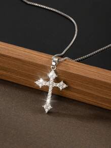 1 Pc New Style Personalized Fashion Women's Cross Pendant Necklace Stainless Steel Daily Versatile Dating Party