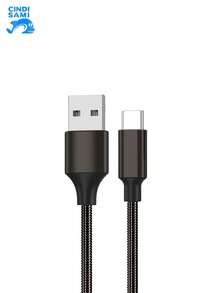 Cable De Carga De Manguera De Metal De Carga Rápida, Cable De Datos De Tubo De Resorte Adecuado Para Teléfonos Móviles Apple Android TYPE-C - Negro - Ver 3