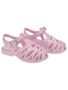 Braided Buckle Sandals For Girls - 淺粉色 - 查看 3