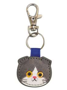 1 Stück süßer, kreativer Leder-Katzen-Schlüsselanhänger, modischer Kawaii-Kätzchen-Schlüsselring, Rucksack-Dekoration, Accessoires, Geschenke, Auto-Accessoires, Taschenbaumler, Schule, Goth, Y2K