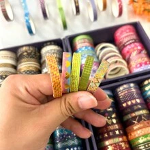 36 卷铝箔和纸胶带，适用于剪贴簿、规划师、手工制作、DIY 装饰、节日礼物 - 彩色 - 查看 6