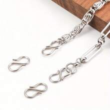 20 pièces Connecteurs en acier inoxydable dorés/argentés en forme de S de 8 mm, fournitures de fabrication de bijoux DIY pour bracelets, colliers, porte-clés, projets d'artisanat