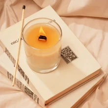 20 件樱桃木无芯蜡烛芯 - 持久耐用的木质芯芯，易燃，天然蜡蜡烛芯，配有 10 个灯芯支架和 20 个粘合点