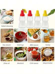 4pcs Mini Sauce And Tomato Sauce Bottles, Mini Tomato Sauce Bottles, Seasoning Squeeze Bottles, Plastic Portable Containers, Leak Proof Plastic Seasoning Bottles, Spice Bottles, Kitchen Utensils, Used For Salad Dressings, Spices, Honey, Back To School Season, Back To School Supplies, Perfect Lunch Boxes, Picnics, Offices, Perfect Kitchen Utensils, And Apartment Essentials.