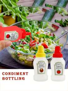 4pcs Mini Sauce And Tomato Sauce Bottles, Mini Tomato Sauce Bottles, Seasoning Squeeze Bottles, Plastic Portable Containers, Leak Proof Plastic Seasoning Bottles, Spice Bottles, Kitchen Utensils, Used For Salad Dressings, Spices, Honey, Back To School Season, Back To School Supplies, Perfect Lunch Boxes, Picnics, Offices, Perfect Kitchen Utensils, And Apartment Essentials.