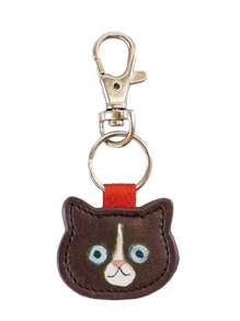 1 Stück süßer, kreativer Leder-Katzen-Schlüsselanhänger, modischer Kawaii-Kätzchen-Schlüsselring, Rucksack-Dekoration, Accessoires, Geschenke, Auto-Accessoires, Taschenbaumler, Schule, Goth, Y2K