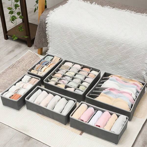 1 Stück Socken- und Unterwäsche Facheinteilungsablage, 6/7/8/24 Fächer Unterwäsche Aufbewahrungsbox, faltbarer Vliesstoff Kleiderschrank Organizer für Socken, Unterwäsche, Krawatten und Schlafzimmer Accessoires Dekorationen Herbst Dekor Festtags Dekor Zimmer Dekor Zuhause Dekor Schlafzimmer Dekor