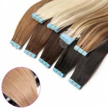 Lsybeauty 20pcs Straight Tape In 100% Remy Human Hair Extension For Salon  Multicolor  Color Natural Blonde 24# 16-26 Inches Silk Straight Seamless Skin Weft Hair Extension Tape In Hair Tape Ins Hair Extentions - S24 - 查看 5