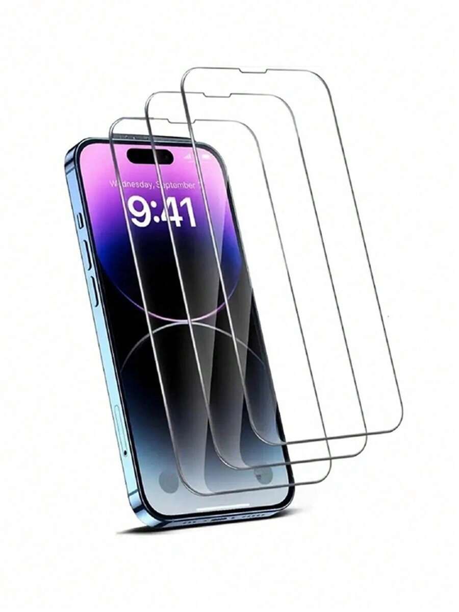 3 miếng dán cường lực tương thích với iPhone15/15Plus/15Pro/15Promax - Trong sáng - Xem 1