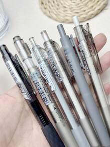6 支简约 0.5 毫米黑色圆珠笔，高品质流畅书写墨水笔，适合学生和办公室使用，易于使用 - 黑灰色組合套裝 - 查看 2