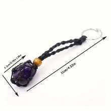 14Pcs Crystals Stone And Chakra  Keychain(Contain Stones) Set, 7 Pcs Chakra Stones, 7 Pcs Handmade Adjustable Holders, Natural Crystal For Positive Energy