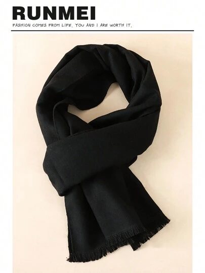 1件装经典格子围巾四季适用男友礼物生日礼物纯羊毛保暖披肩高档双面韩版女士仿羊绒彩色围巾厚实保暖休闲男士配饰