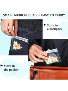 20/10个EVA拉链袋，EVA旅行袋，珠宝、耳环、药品收纳袋，带便携式透明密封袋