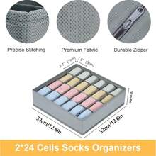 1 Or 2 Packs Sock Drawer Organizer Divider Underwear Organizer, 24 Cell Closet Organizers And Storage Organizer Sock Holders Organizers For Storing Socks, Handkerchiefs, Ties, Belts (Grey)Bedroom,Organizer,Organiser,Home Storage,White T Shirt Women,Black Pants Women,Ladies Winter Clothes,Dress,Winter Clothes For Ladies,Elegant Woman Dresses,White Shirt For Ladies,Long Sleeve,White Jumpsuit For Women,Spring Dresses For Women,Spring Outfits For Women,Spring,Spring Clothes,Minimalist,Summer Tops - Grey - View 9