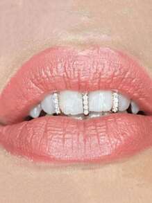 3pcs Tooth Gap Decoration Set, Adjustable Hip Hop Grillz For Men & Women - Gold - View 1