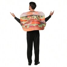 Disfraz de adulto de pepinillo, hamburguesa y lechuga - Divertidos disfraces de comida para parejas adultas - Multicolor - Ver 5