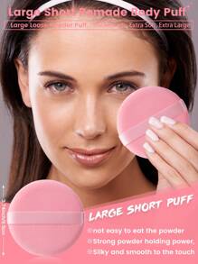 6 件装化妆粉扑套装柔软圆形粉末矿物粉扑适用于散粉和化妆定妆 - 珊瑚粉 - 查看 6