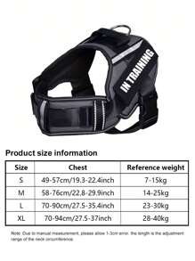 1pc Breathable Dog Harness With Built-In Handle, Reflective For Night Use, Chest-Strap Style Dog Walking Harness