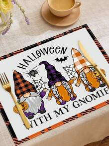 1pc Halloween Table Mat Pumpkin Design Placemat, Holiday Restaurant Decoration Heat Insulation Pad