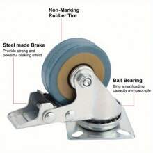Set Of 4 Heavy Duty Swivel Castor Wheels Casters For Furniture Trolley - Variant1 - View 4